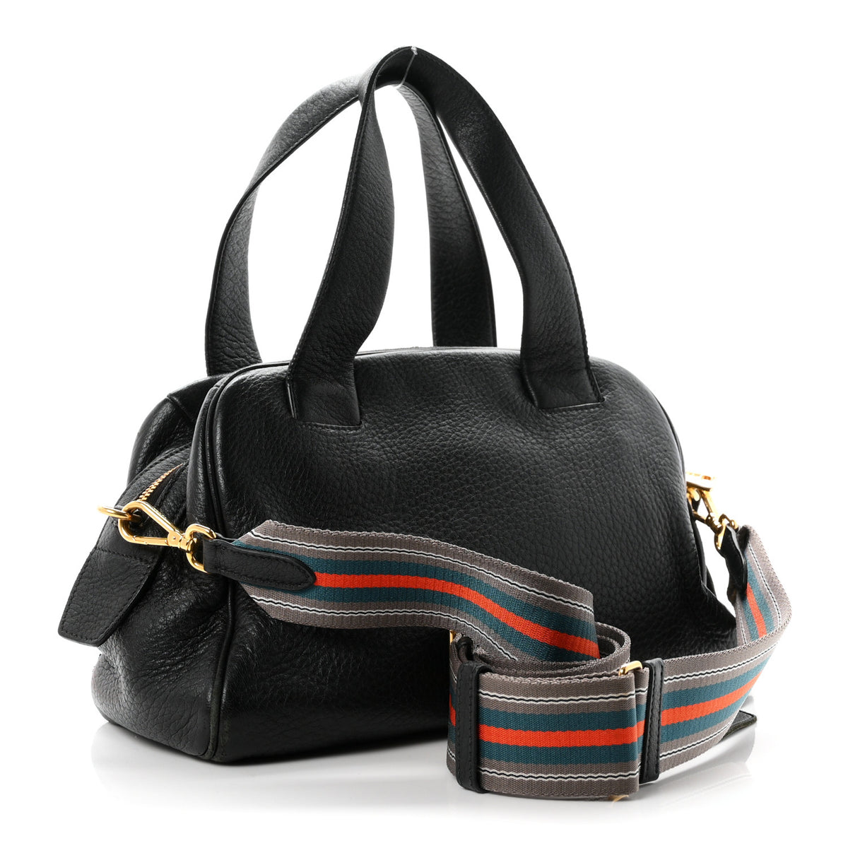 Prada Cervo Deerskin Tote Black 3 of 11