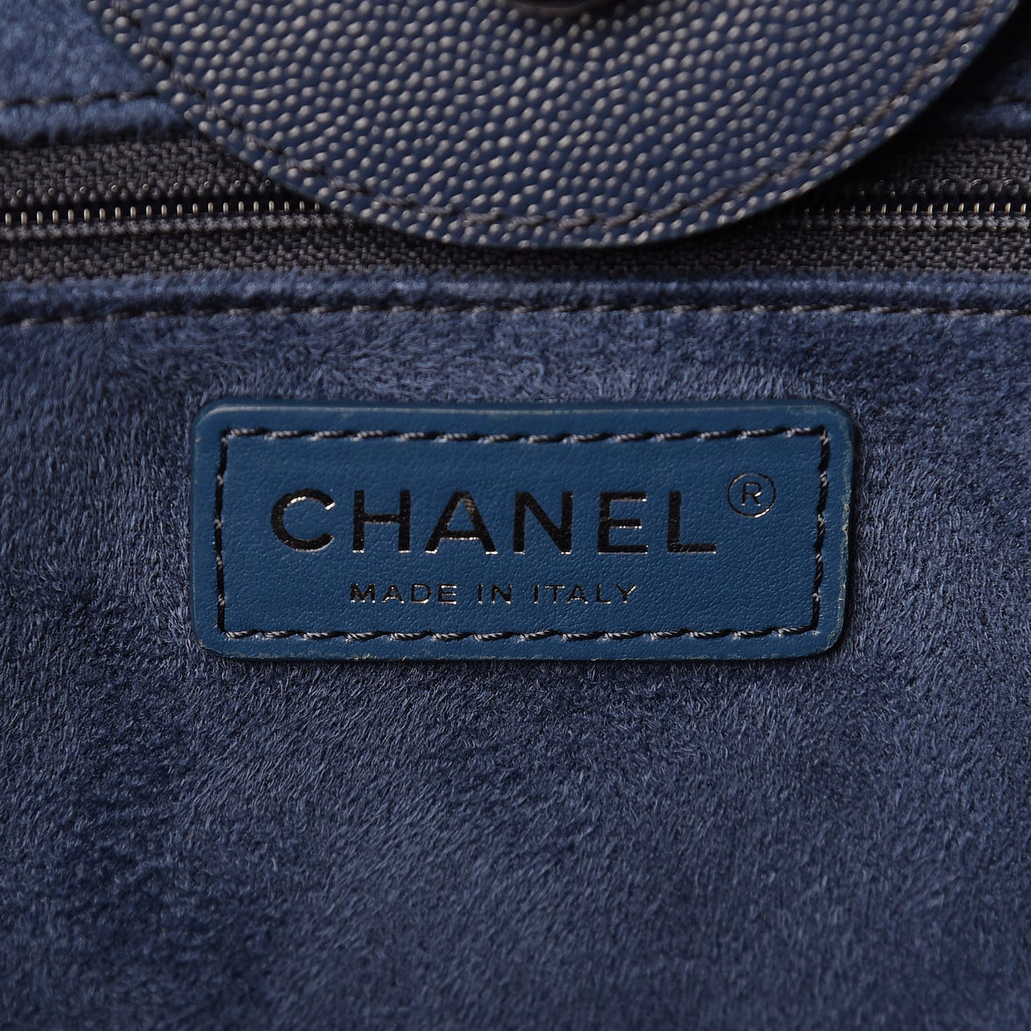 Caviar Large Studded Deauville Tote Navy