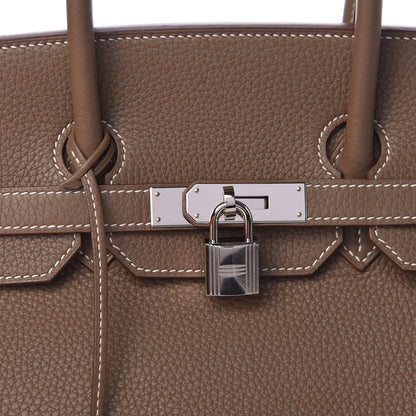 Hermes Taurillon Clemence Birkin 35 Etoupe 28 of 30