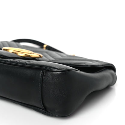 Gucci Calfskin Matelasse Medium GG Marmont Shoulder Bag Black 9 of 9