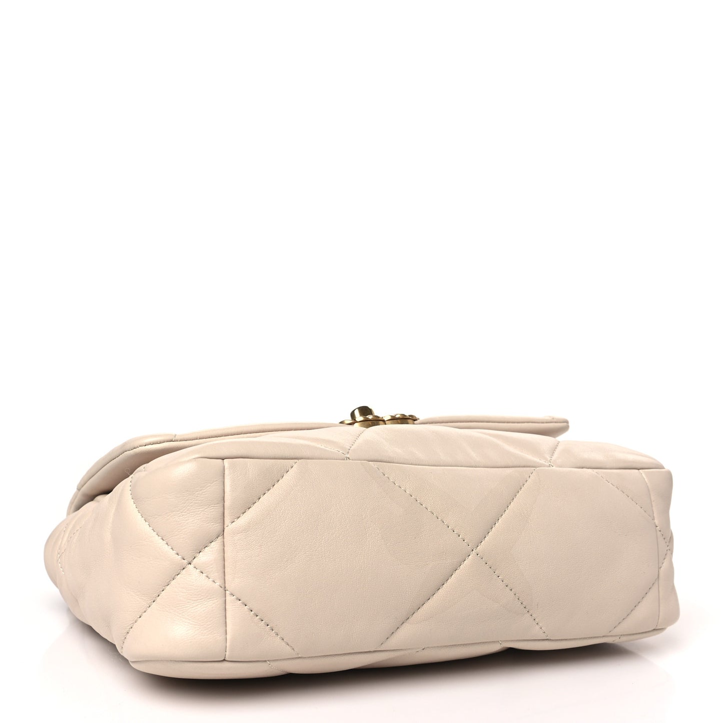Lambskin Quilted Medium Chanel 19 Flap Beige