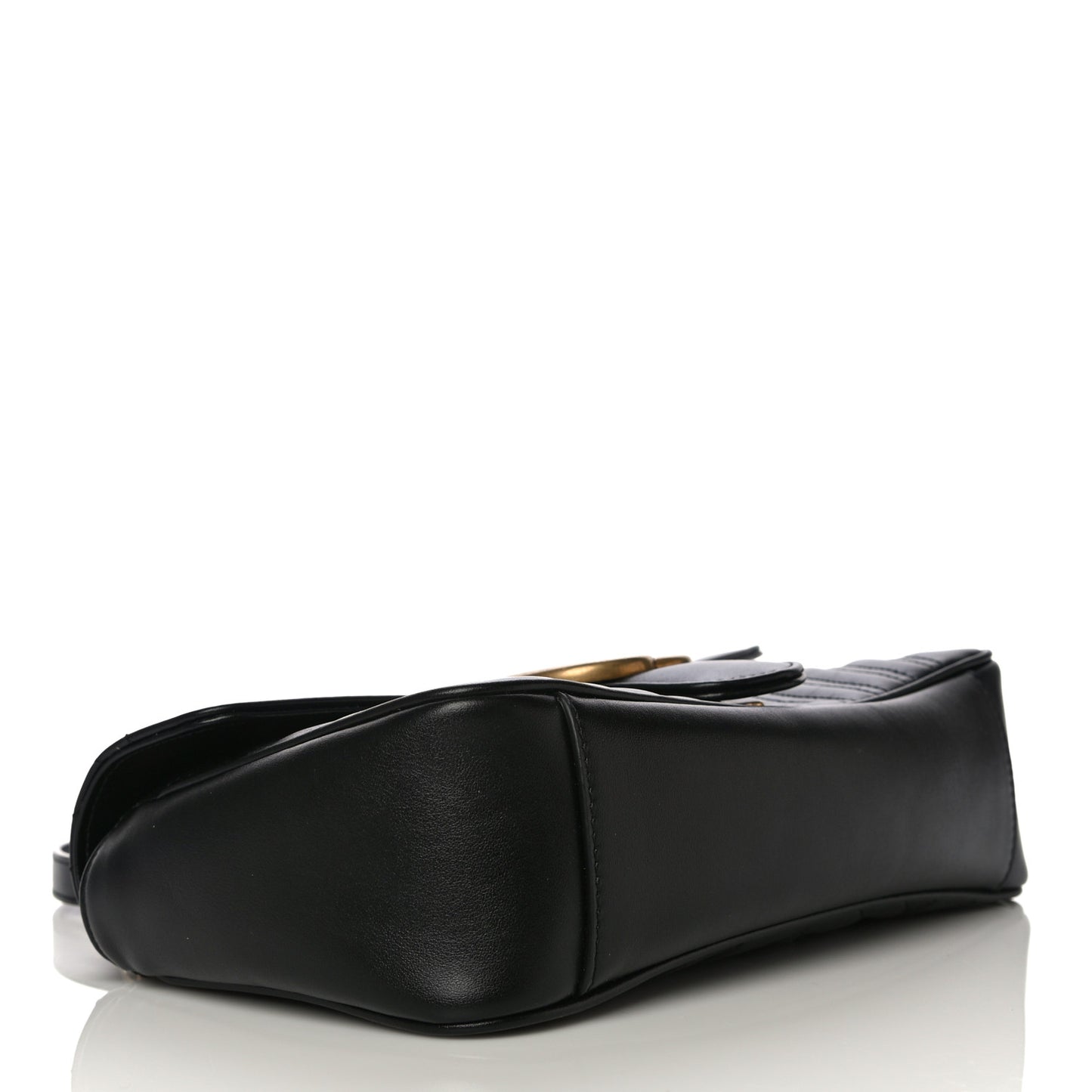 Calfskin Matelasse Small GG Marmont Shoulder Bag Black