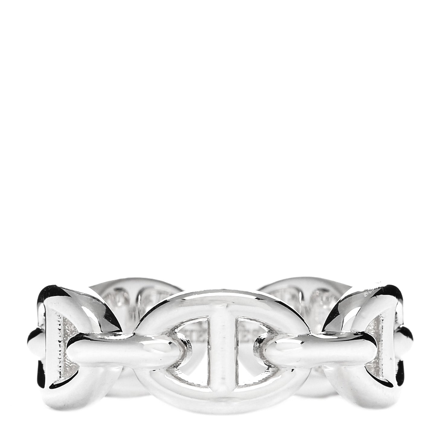 Sterling Silver PM Chaine d'Ancre Enchainee Band Ring 51 5.75