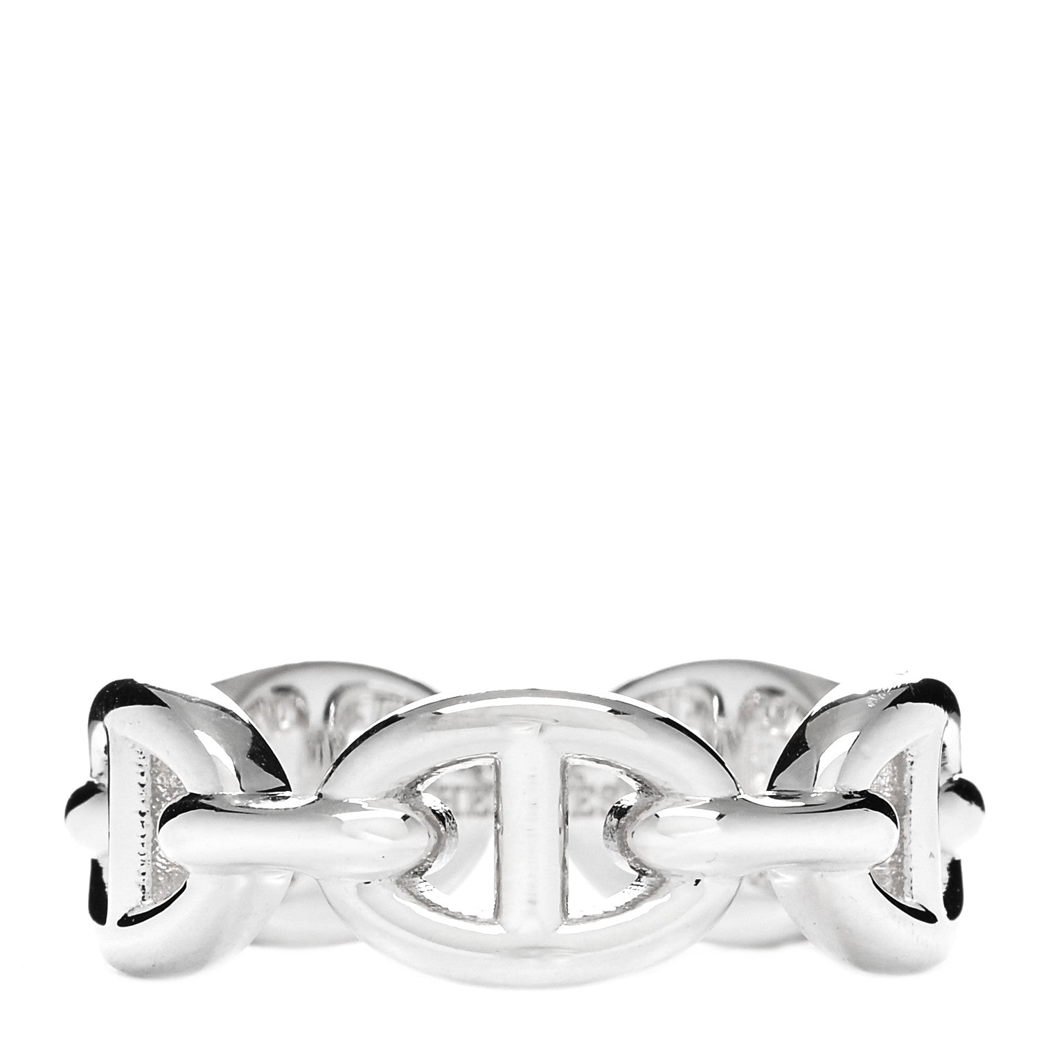 Hermes Sterling Silver PM Chaine d'Ancre Enchainee Band Ring 51 5.75 1 of 7
