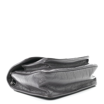 Saint Laurent Crinkled Calfskin Matelasse Monogram Medium Niki Chain Satchel Fog 4 of 12