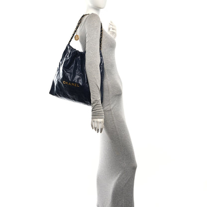 Chanel Shiny Calfskin Quilted Chanel 22 Navy Blue 2 of 11