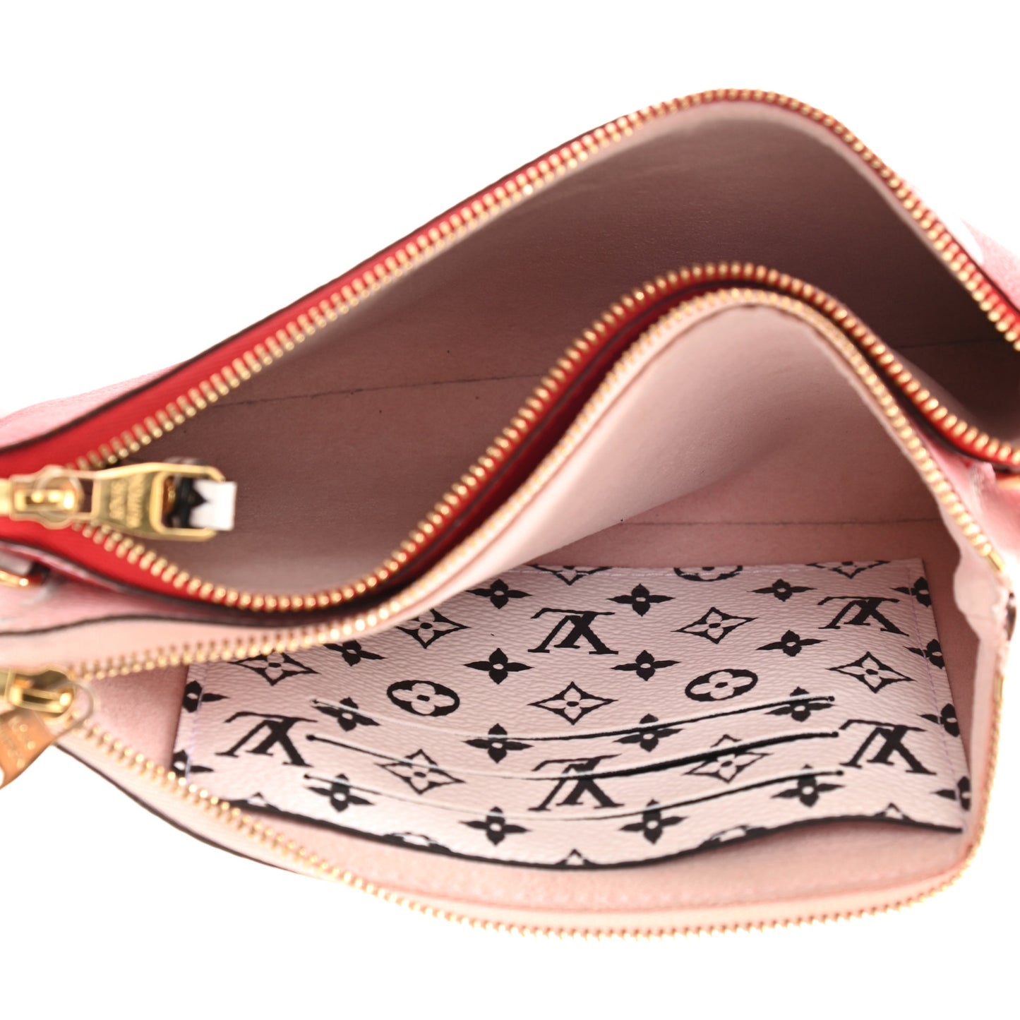 Monogram Giant Double Zip Pochette Rouge