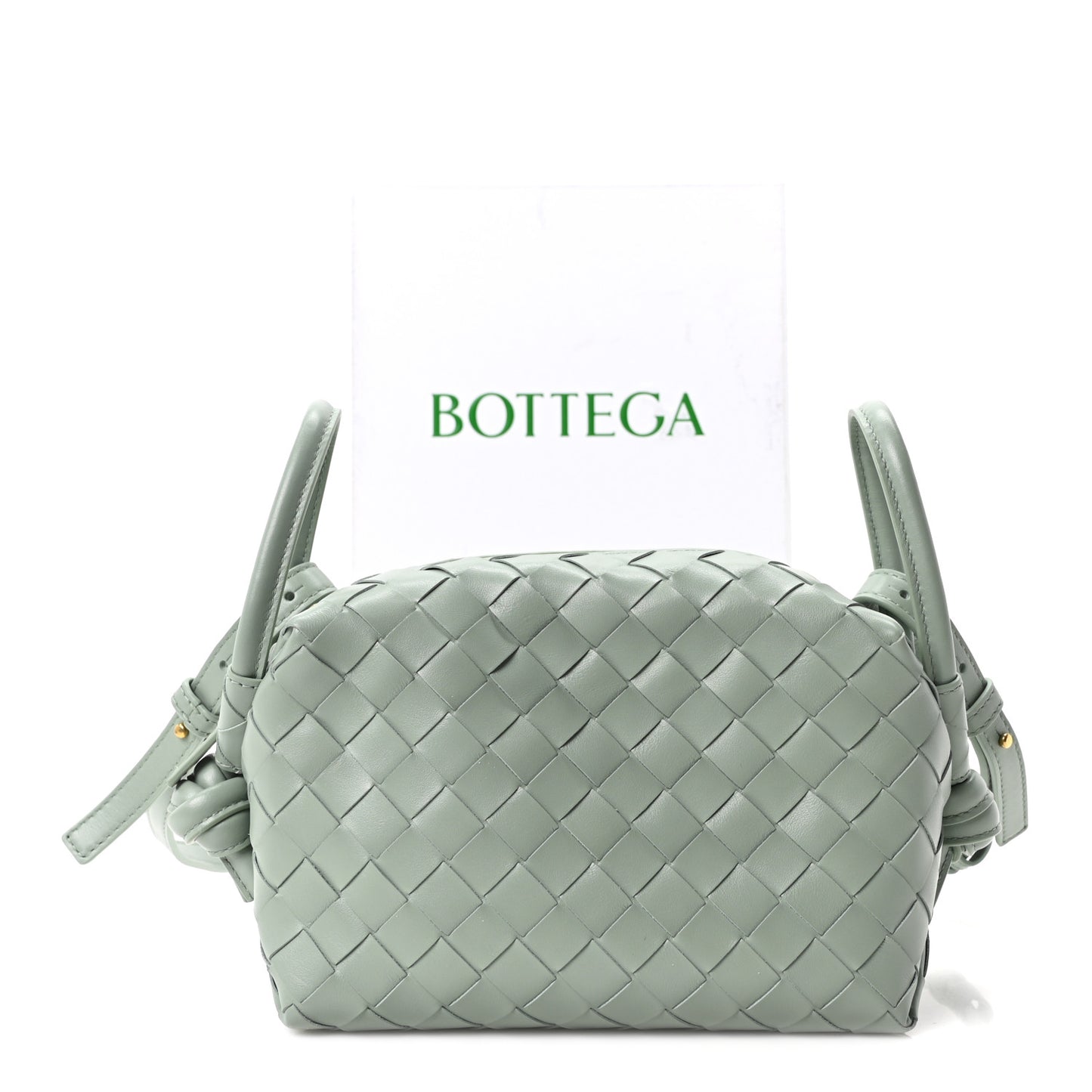 Nappa Intrecciato Loop Top Handle Camera Bag New Sauge