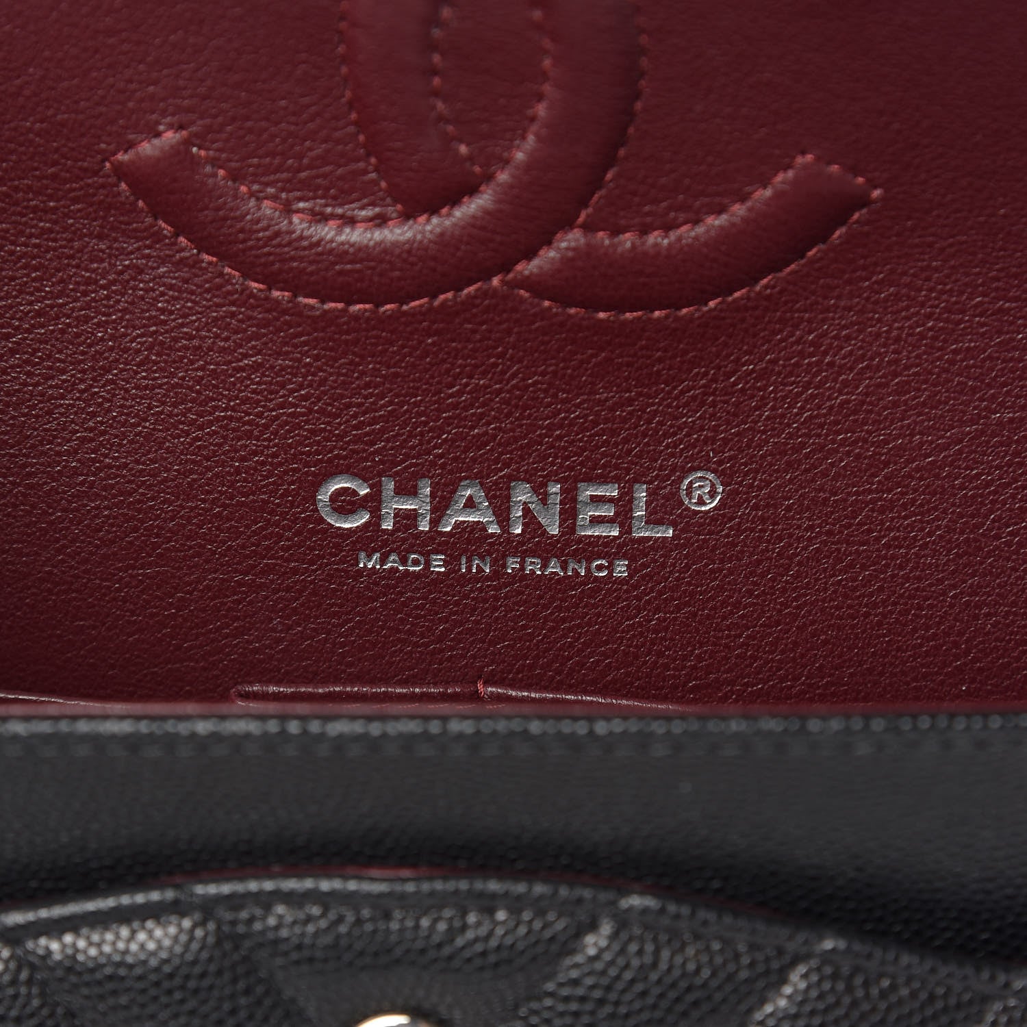 Chanel Caviar Chevron Quilted Medium Double Flap Black 6 of 11