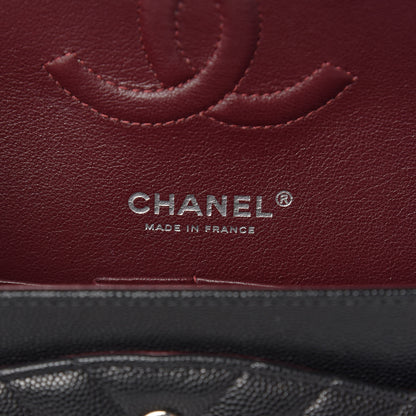 Chanel Caviar Chevron Quilted Medium Double Flap Black 6 of 11