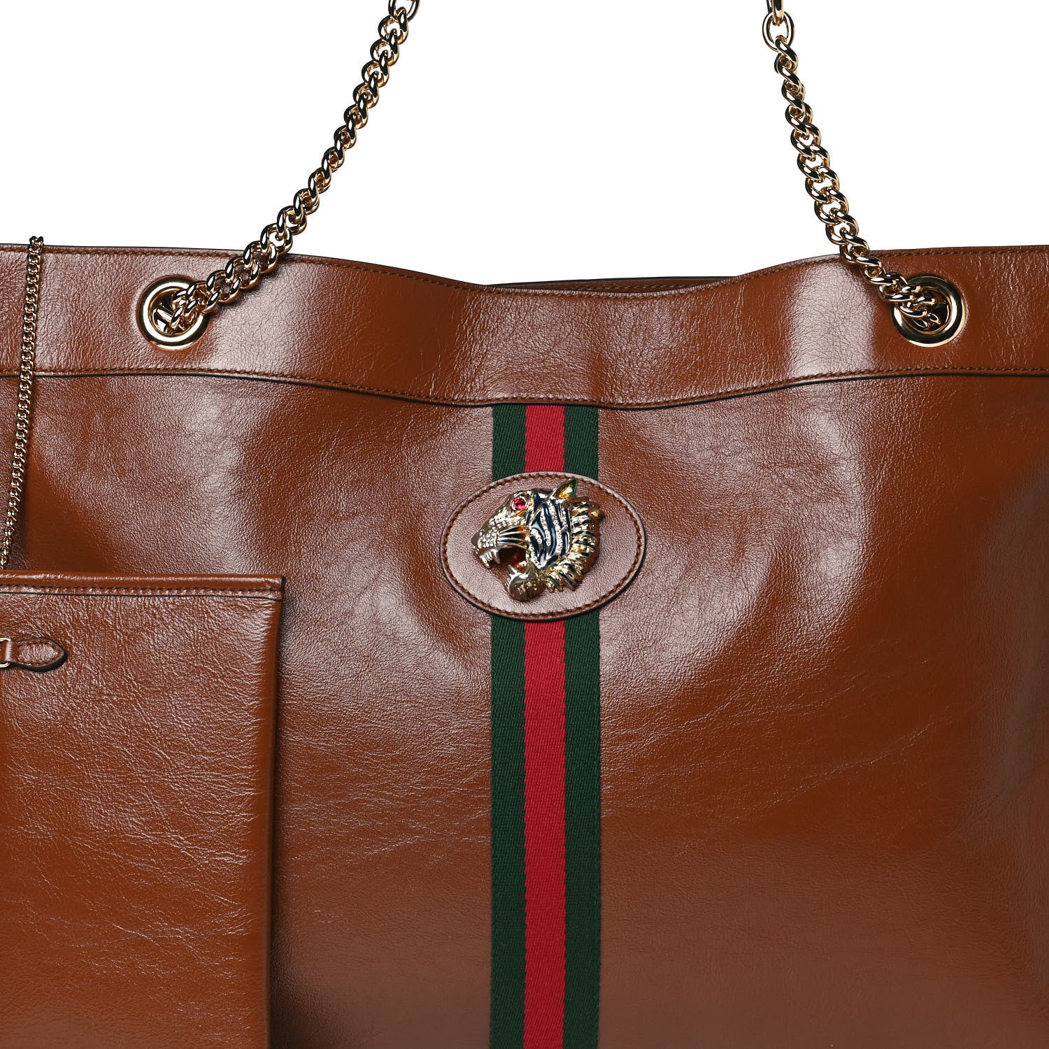 Gucci Calfskin Large Rajah Chain Tote Cuir 8 of 12