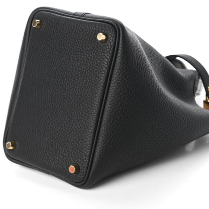 Hermes Taurillon Clemence Matte Alligator Picotin Lock Touch 18 PM Black 7 of 11