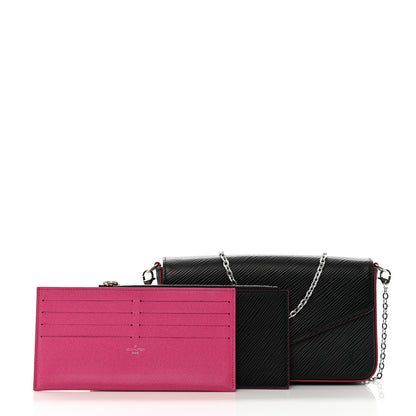 Louis Vuitton Epi Pochette Felicie Black Hot Pink 2 of 13