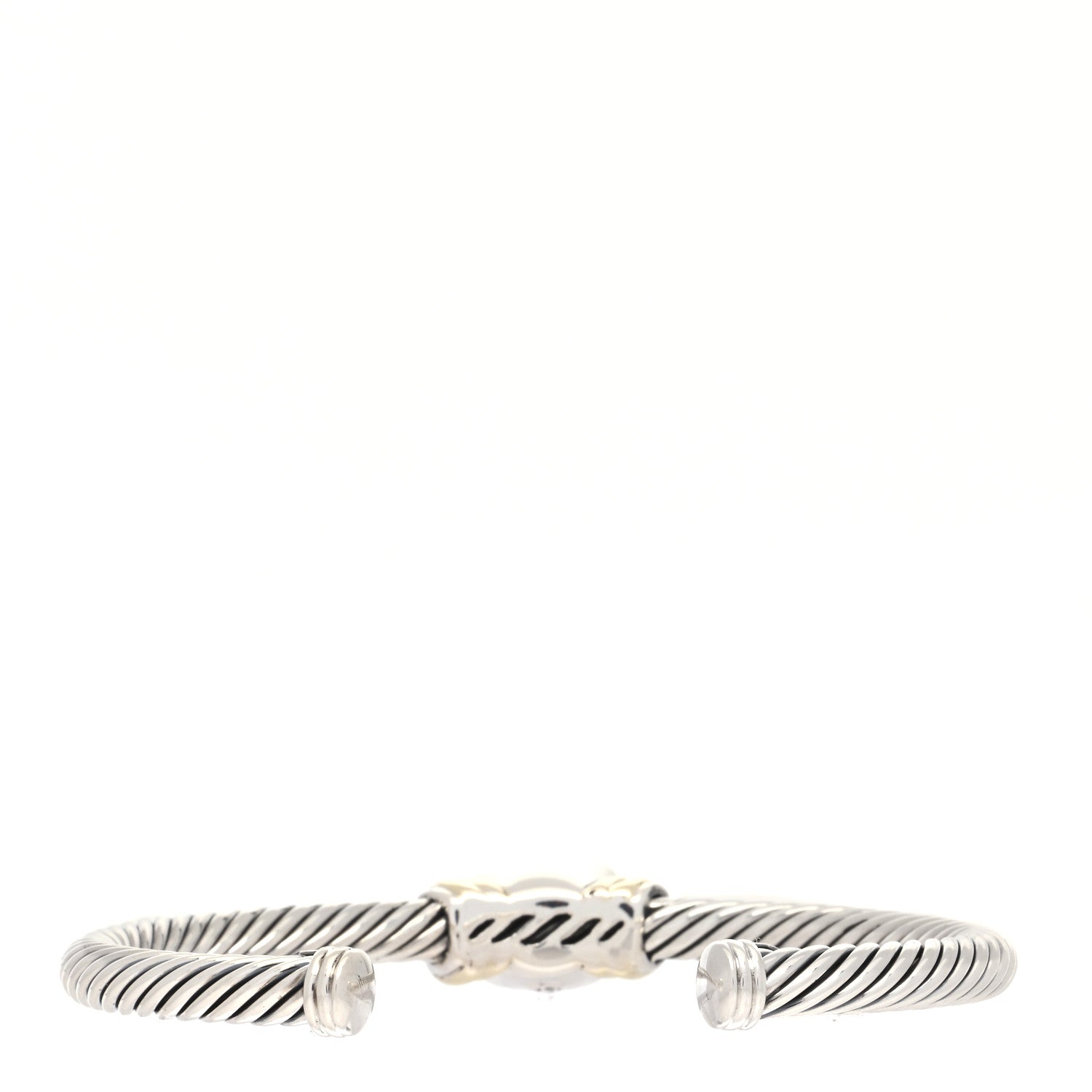 David Yurman Sterling Silver 14K Yellow Gold Black Onyx 5mm Noblesse Cable Bracelet 2 of 4