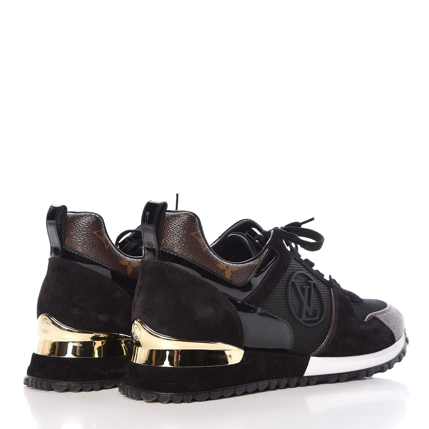 Louis Vuitton Suede Monogram Run Away Sneakers 38.5 Black 4 of 7