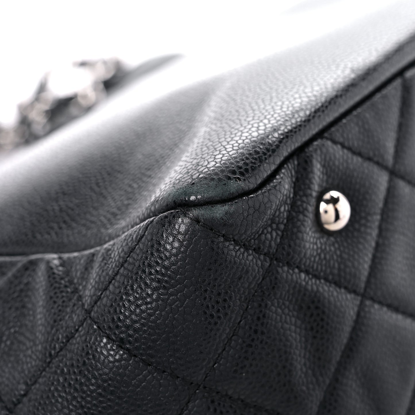 Soft Caviar Large Timeless CC Shopping Tote Black