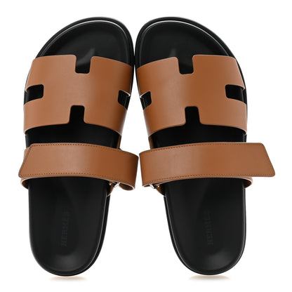 Hermes Calfskin Womens Chypre Sandals 40 Naturel 2 of 10