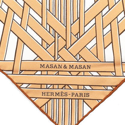 Hermes Silk Masan & Masan Scarf 90 White Beige Gris 2 of 5