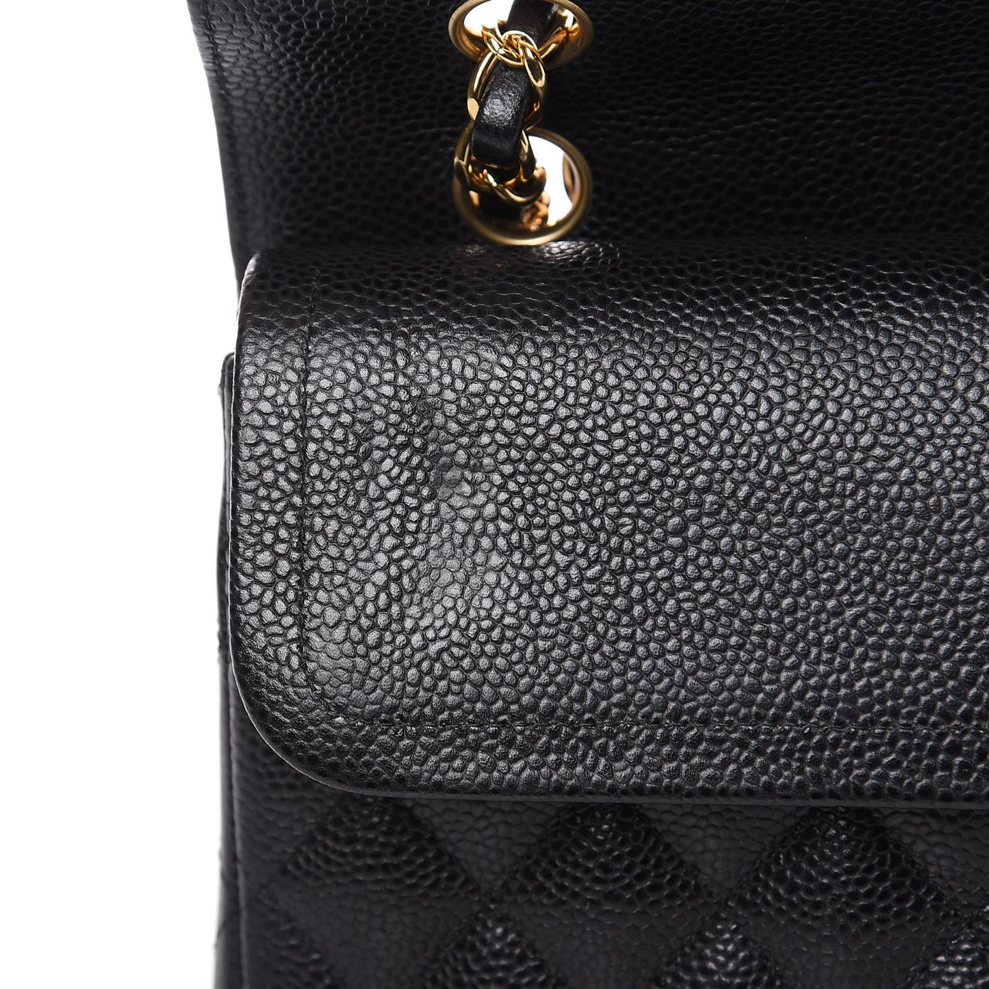 Caviar Quilted Medium Double Flap Black