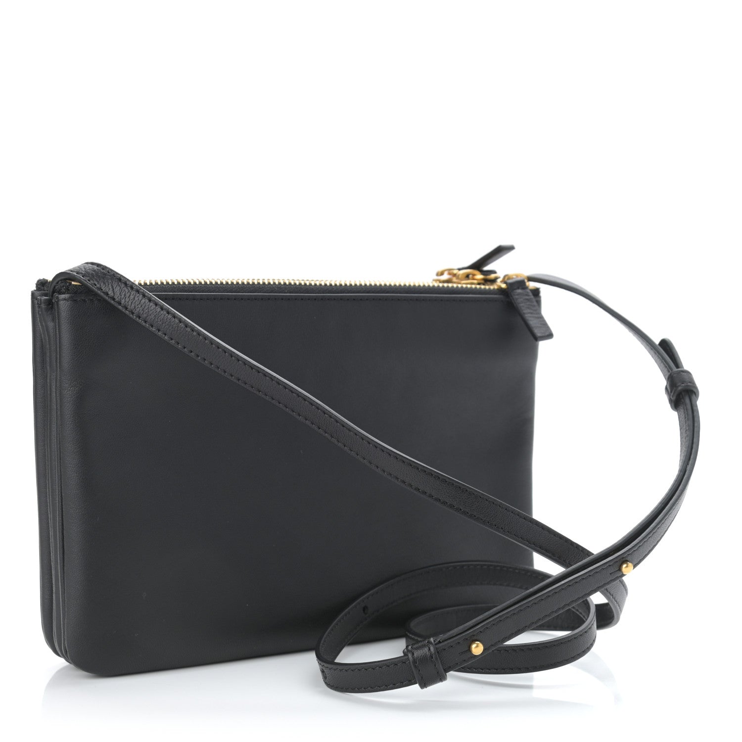 Celine Lambskin Small Trio Crossbody Bag Black 3 of 12