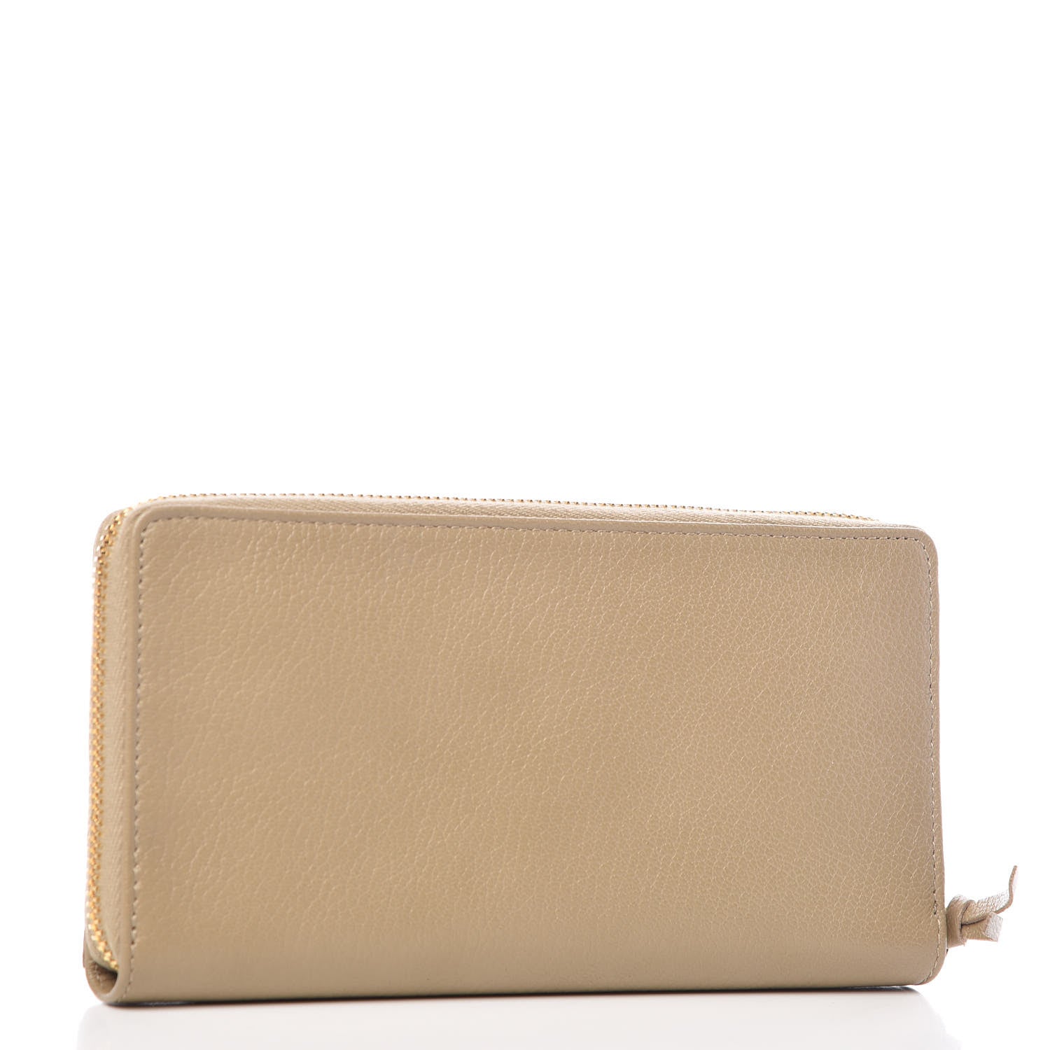 Balenciaga Chevre Gold Metallic Edge Hardware Zip Around Wallet Beige Latte 3 of 8