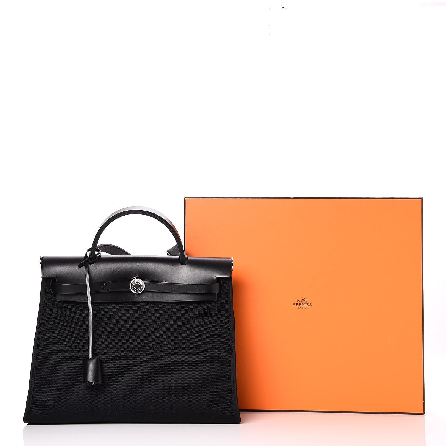 Hermes Military Toile Vache Hunter Herbag Zip PM 31 Black 9 of 9