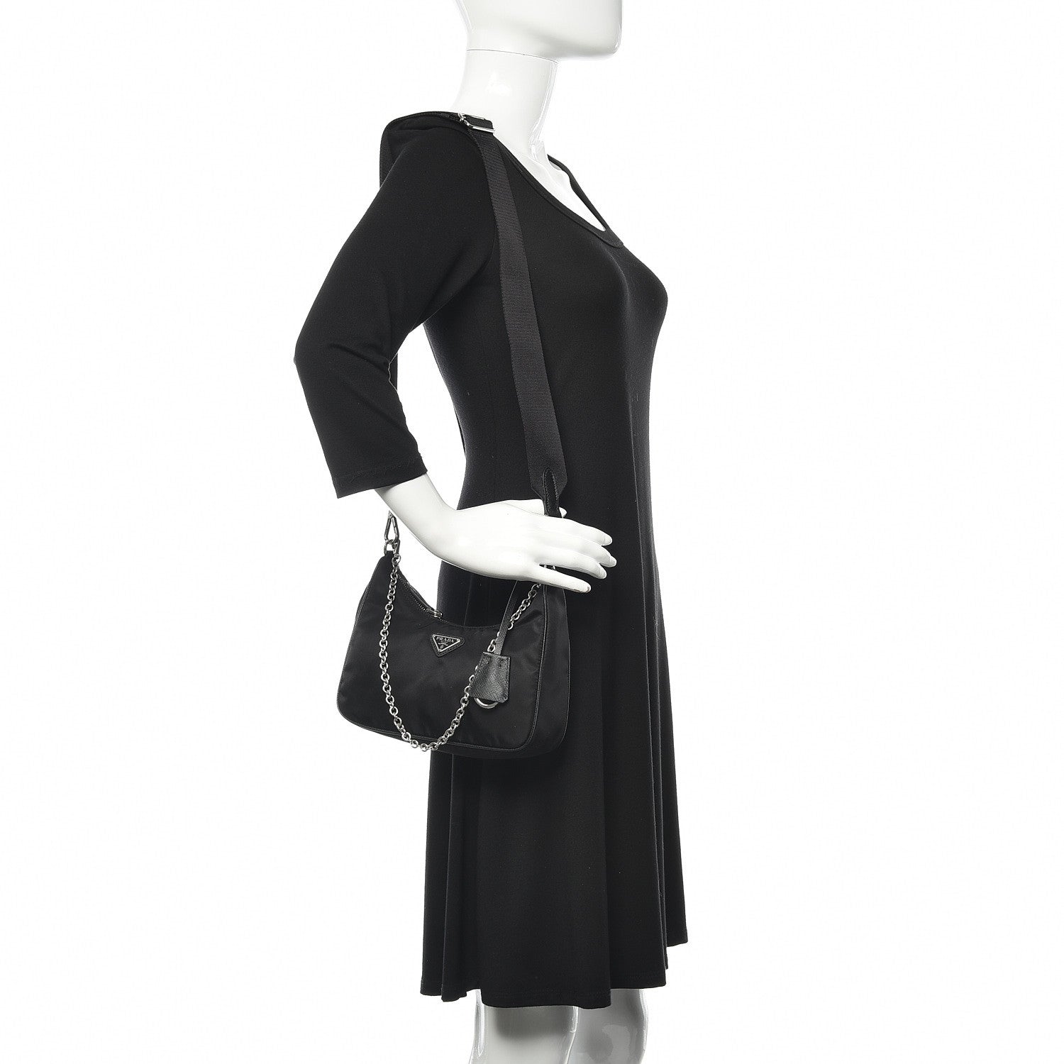 Prada Nylon Re-Edition 2005 Shoulder Bag Black 2 of 12