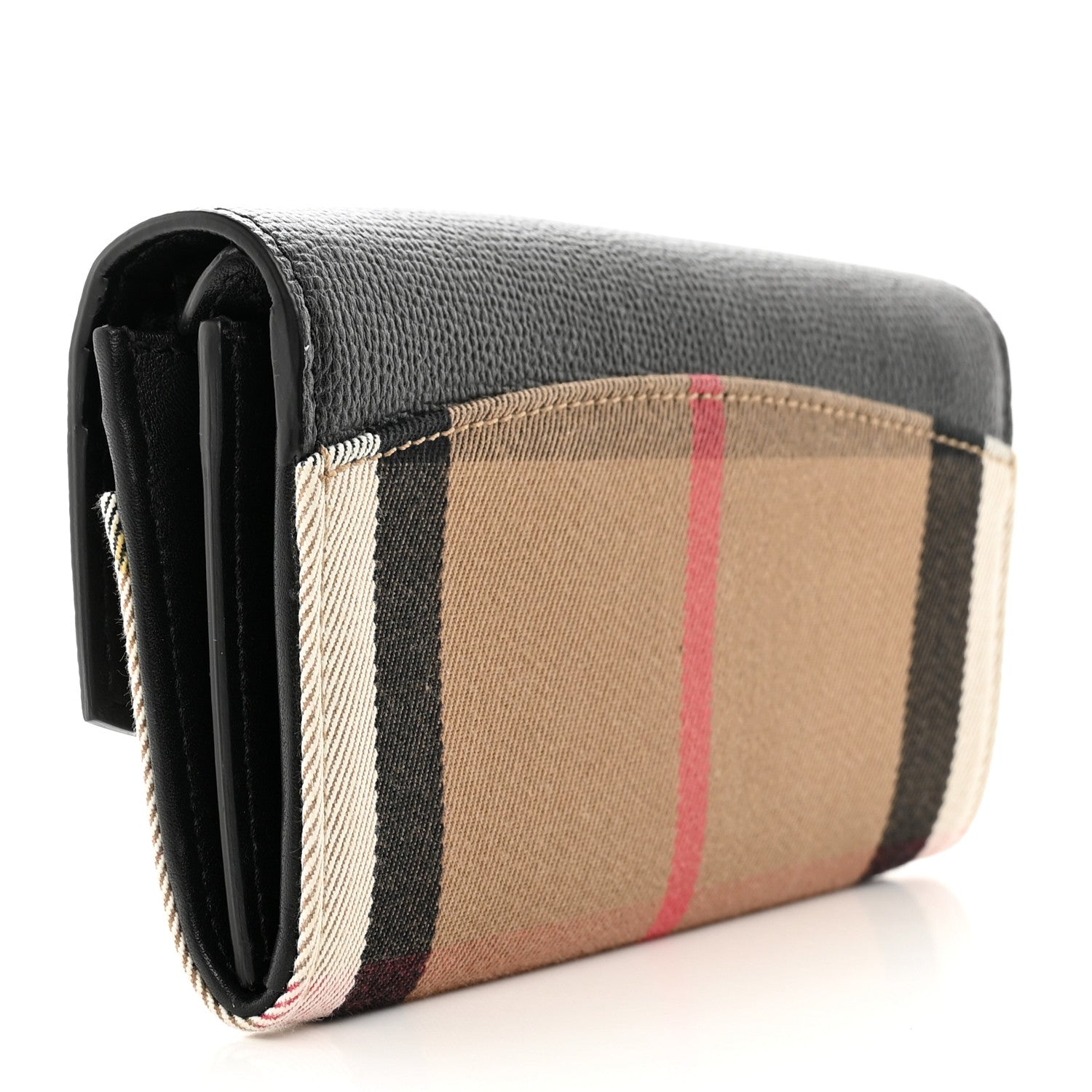 Burberry Calfskin House Check Porter Continental Wallet Black 3 of 8