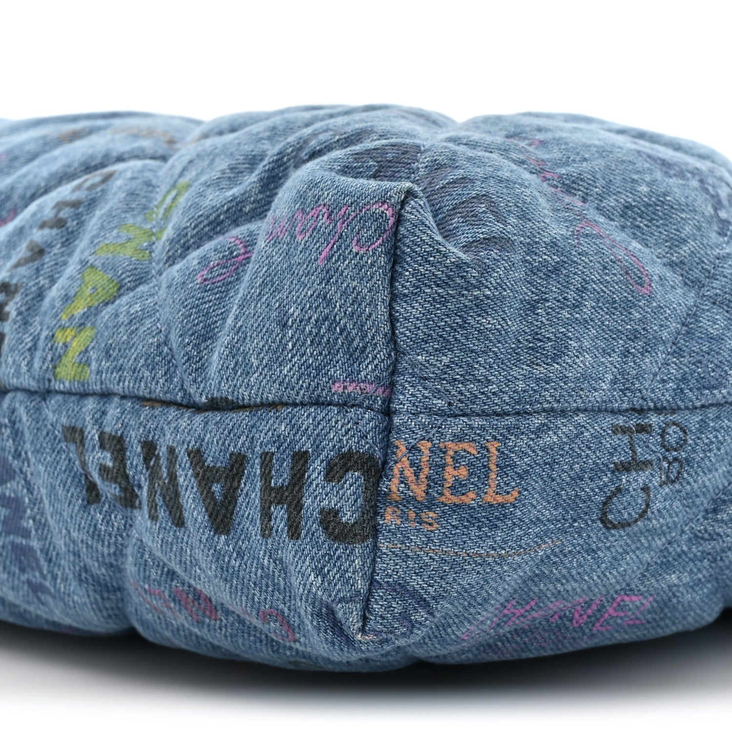 Chanel Denim Quilted Denim Mood Maxi Shopping Bag Blue Multicolor 9 of 12