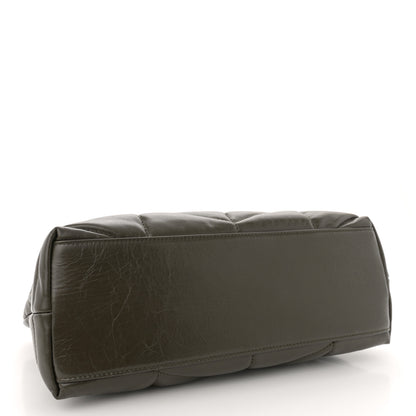 Saint Laurent Lambskin Quilted Small Loulou Puffer Monogram Chain Satchel Light Musk 4 of 10