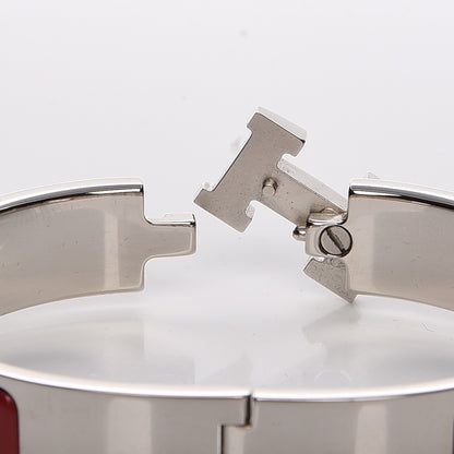 Hermes Enamel Narrow Clic Clac H Bracelet PM Rouge Amarante 4 of 5