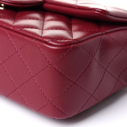 Chanel Lambskin Quilted Mini Rectangular Flap Burgundy 10 of 12