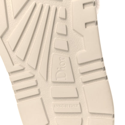 Christian Dior Shearling Canvas Embroidered Dway 10mm Slide Sandals 37 Natural Deep Blue 6 of 9