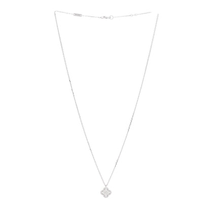 Van Cleef & Arpels 18K White Gold Diamond Sweet Alhambra Pendant Necklace 3 of 7