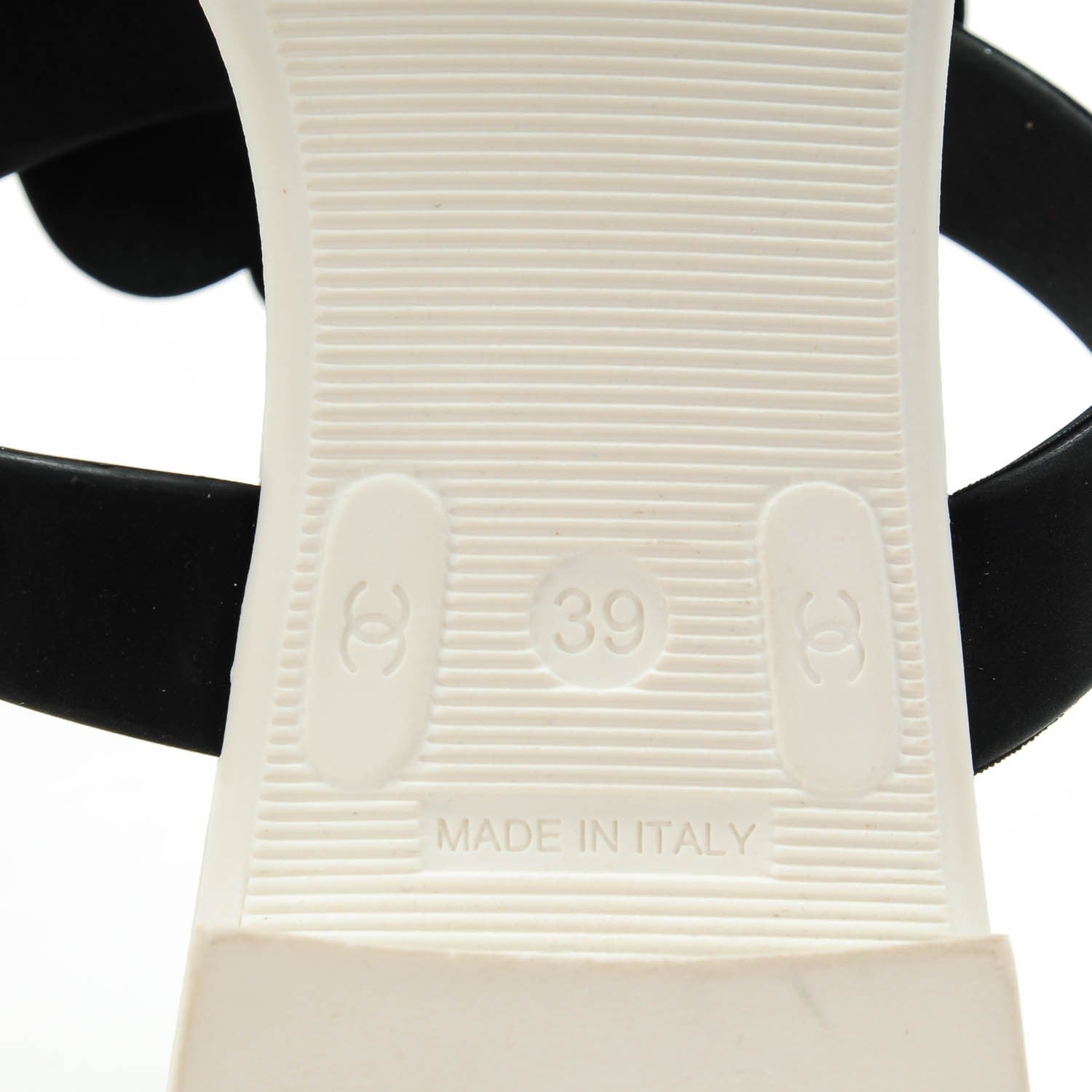 Chanel Jelly Quilted Camellia Thong Sandals 39 Black White 6 of 7