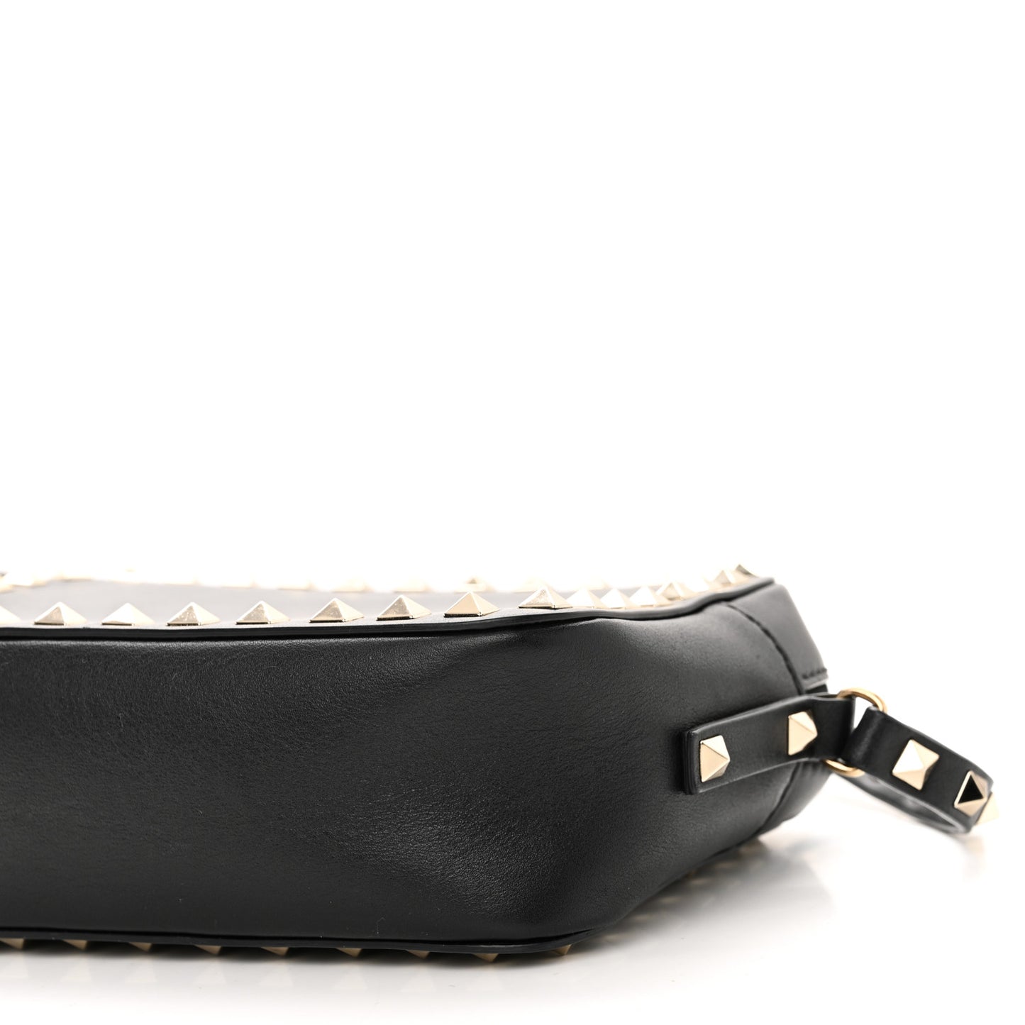 Calfskin Rockstud Camera Crossbody Bag Black