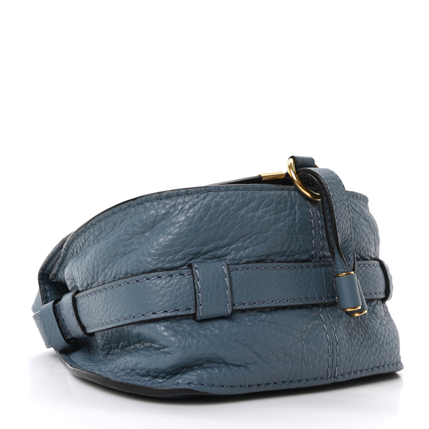 Calfskin Mini Marcie Round Crossbody Bag Mirage Blue