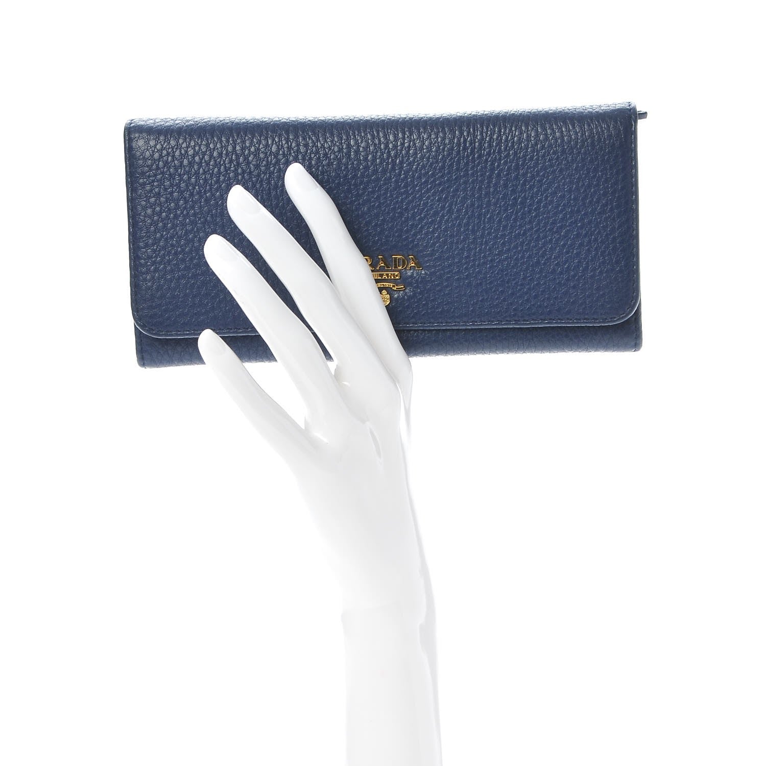Prada Vitello Daino Continental Flap Wallet Inchiostro 2 of 7