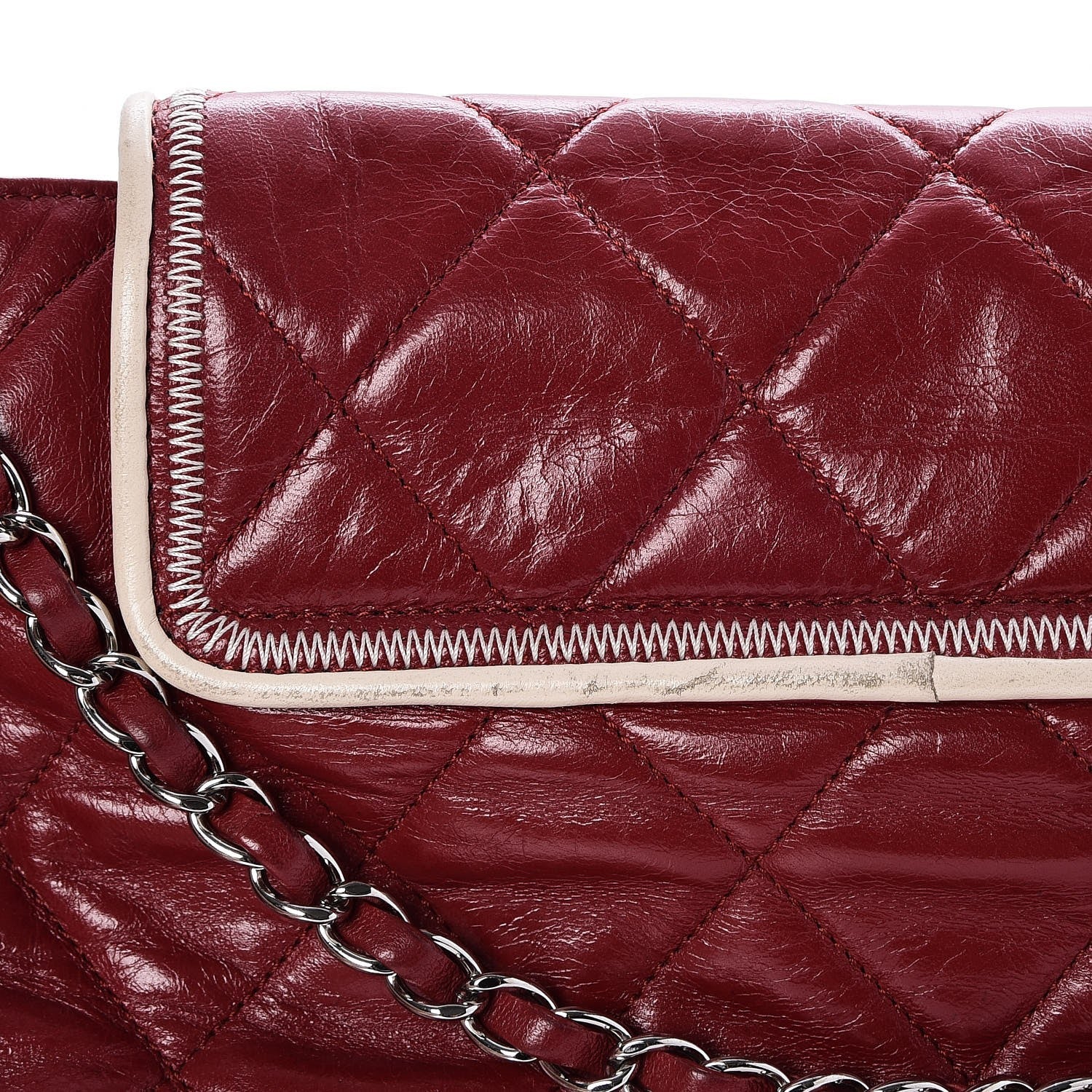 Chanel Lambskin Quilted East West Accordion Flap Light Bordeaux 9 of 11