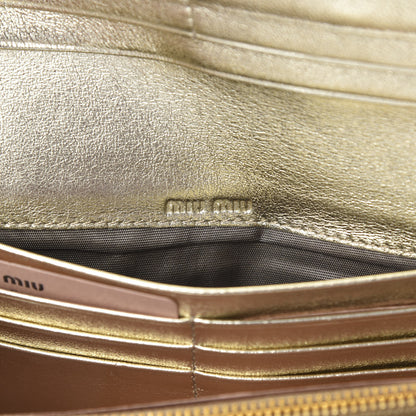 Miu Miu Metallic Matelasse Wallet Cromo Pirite 5 of 8