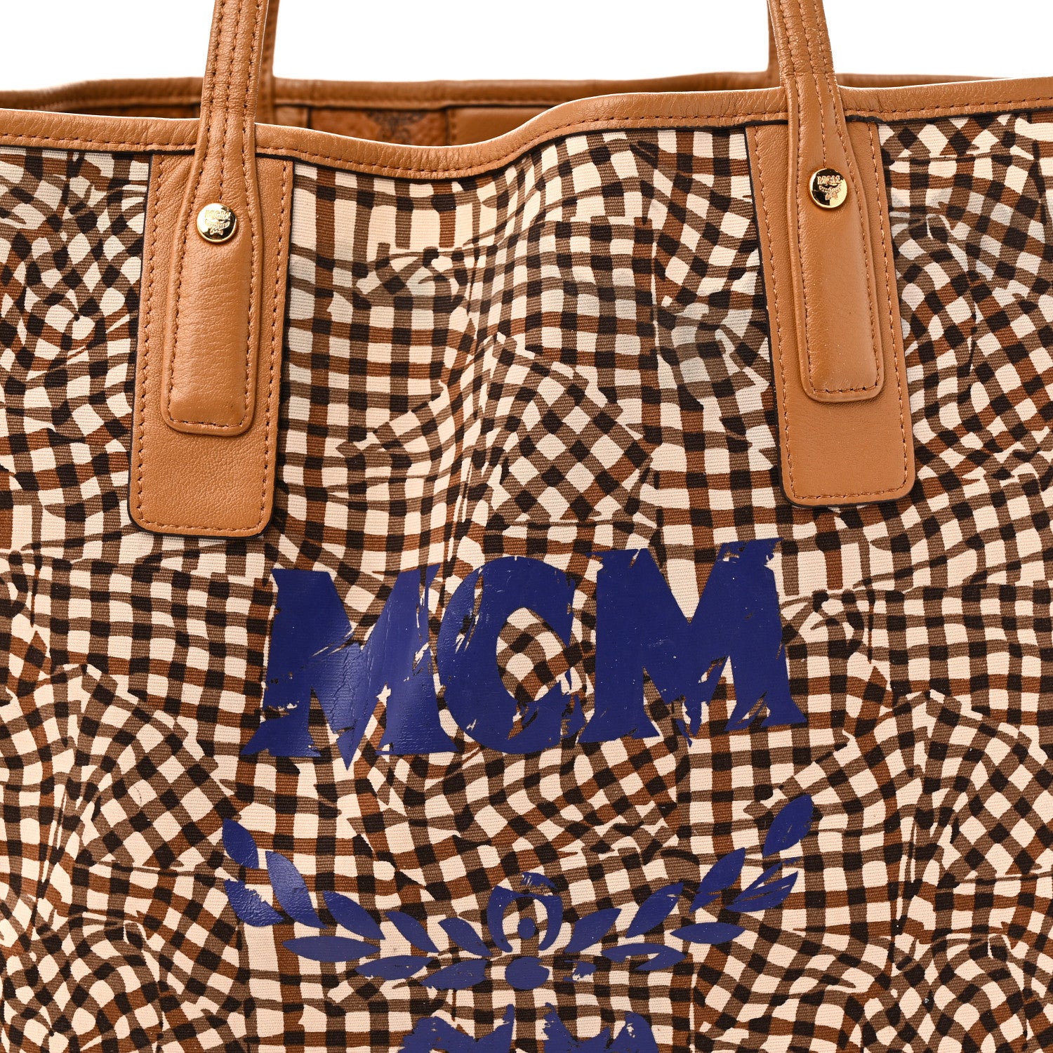 MCM Visetos Medium Liz Reversible Shopper Tote Cognac 11 of 15