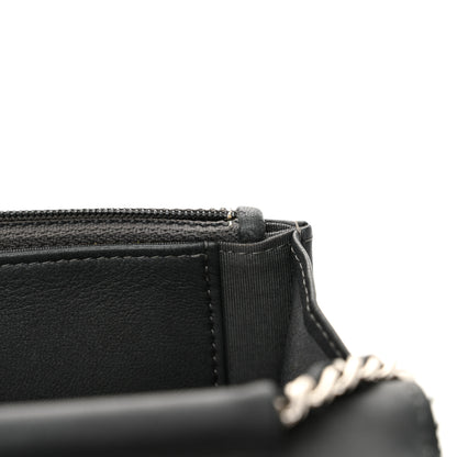 Chanel Lambskin Camellia Studded Wallet on Chain WOC Grey 12 of 18