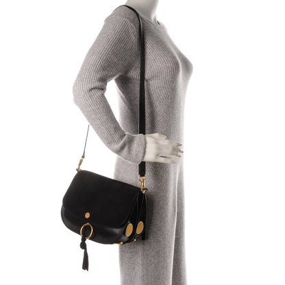 Chloe Suede Smooth Calfskin Medium Kurtis Shoulder Bag Black 2 of 8