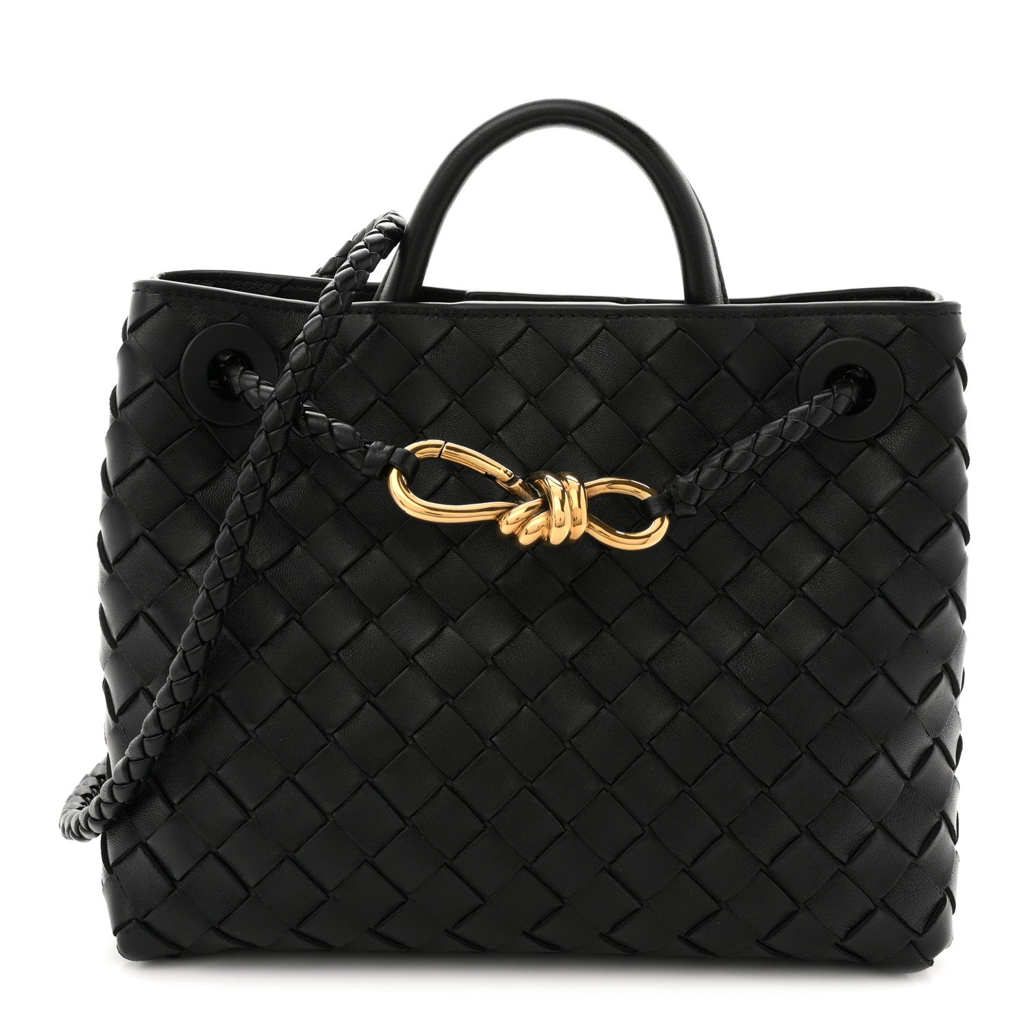 Bottega Veneta Nappa Intrecciato Small Andiamo Shoulder Bag Black 2 of 19