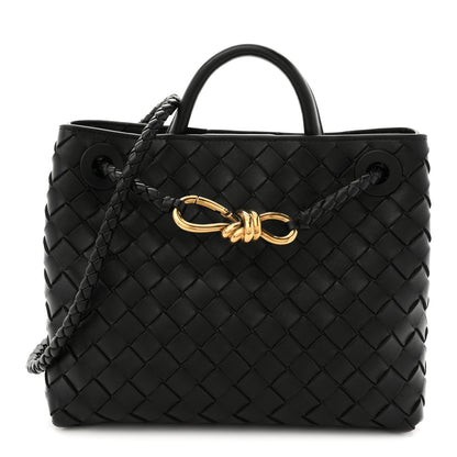 Bottega Veneta Nappa Intrecciato Small Andiamo Shoulder Bag Black 2 of 19