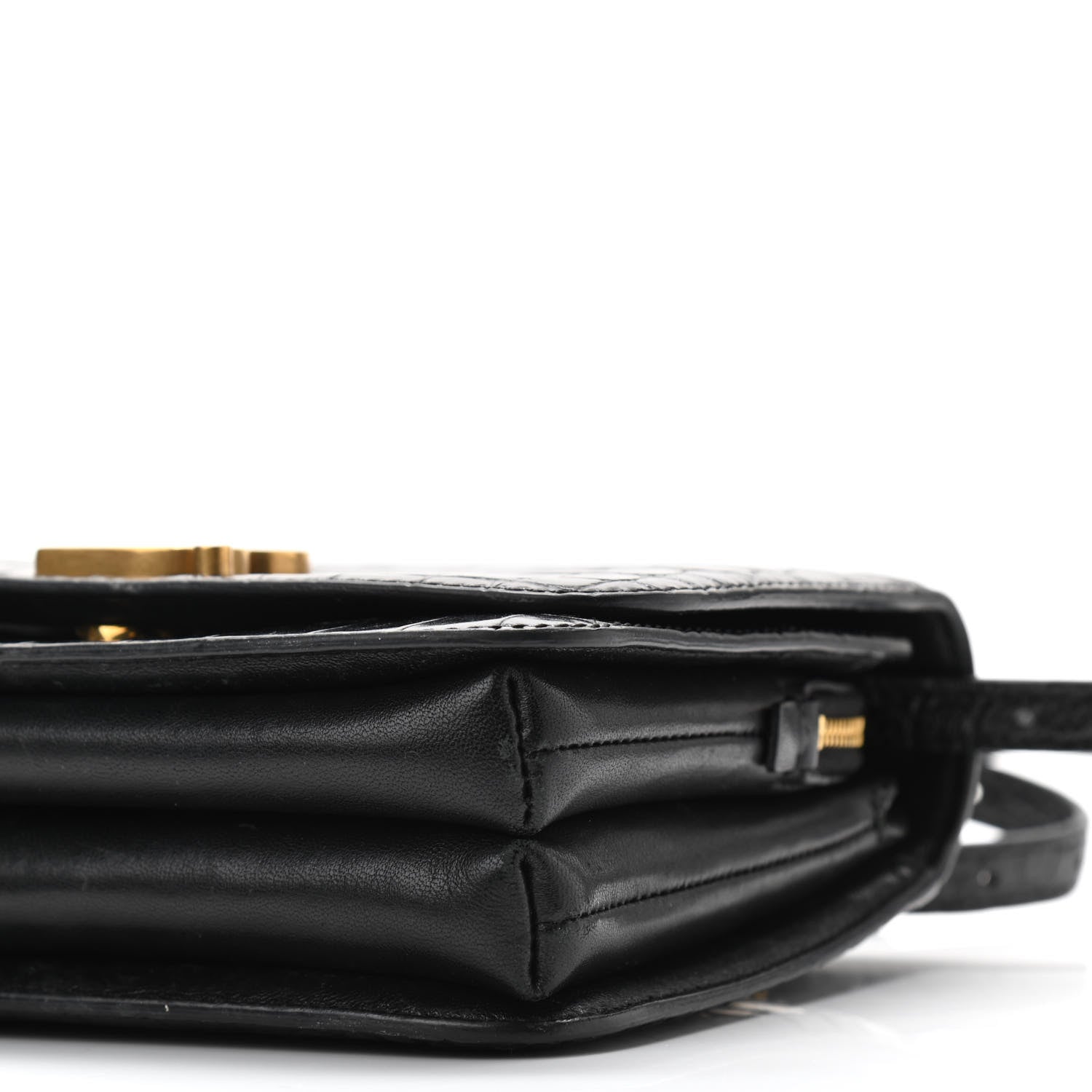 Balenciaga Shiny Calfskin Crocodile Embossed Small B Bag Black 9 of 12