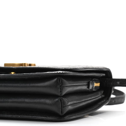 Balenciaga Shiny Calfskin Crocodile Embossed Small B Bag Black 9 of 12