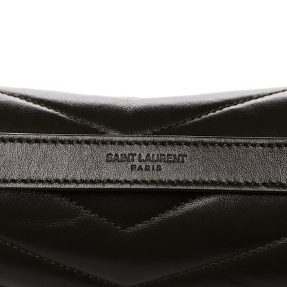 Saint Laurent Calfskin Y Quilted Monogram Medium Loulou Chain Satchel Kaki Fonce 9 of 14