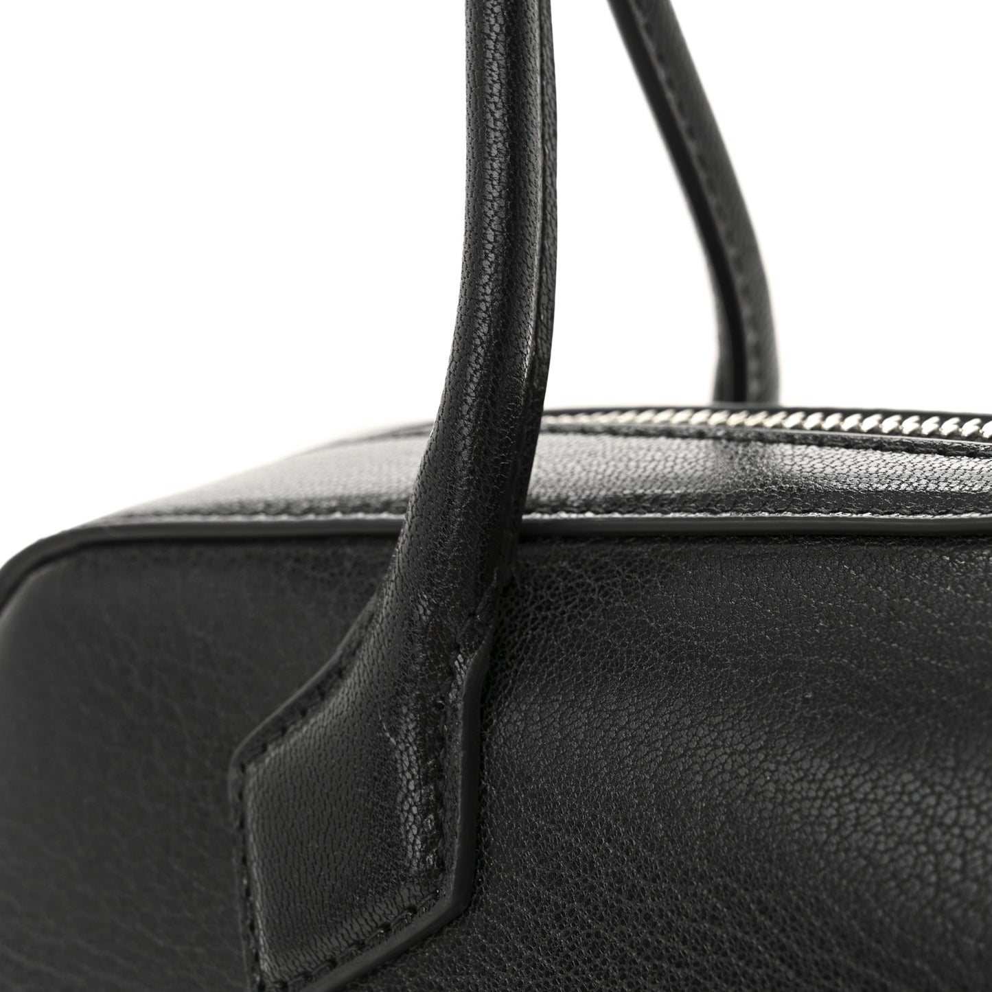 Shiny Goatskin Medium Le Teckel Bag Black