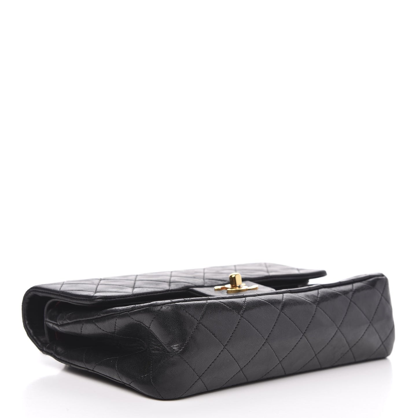 Lambskin Quilted Small Double Flap Black